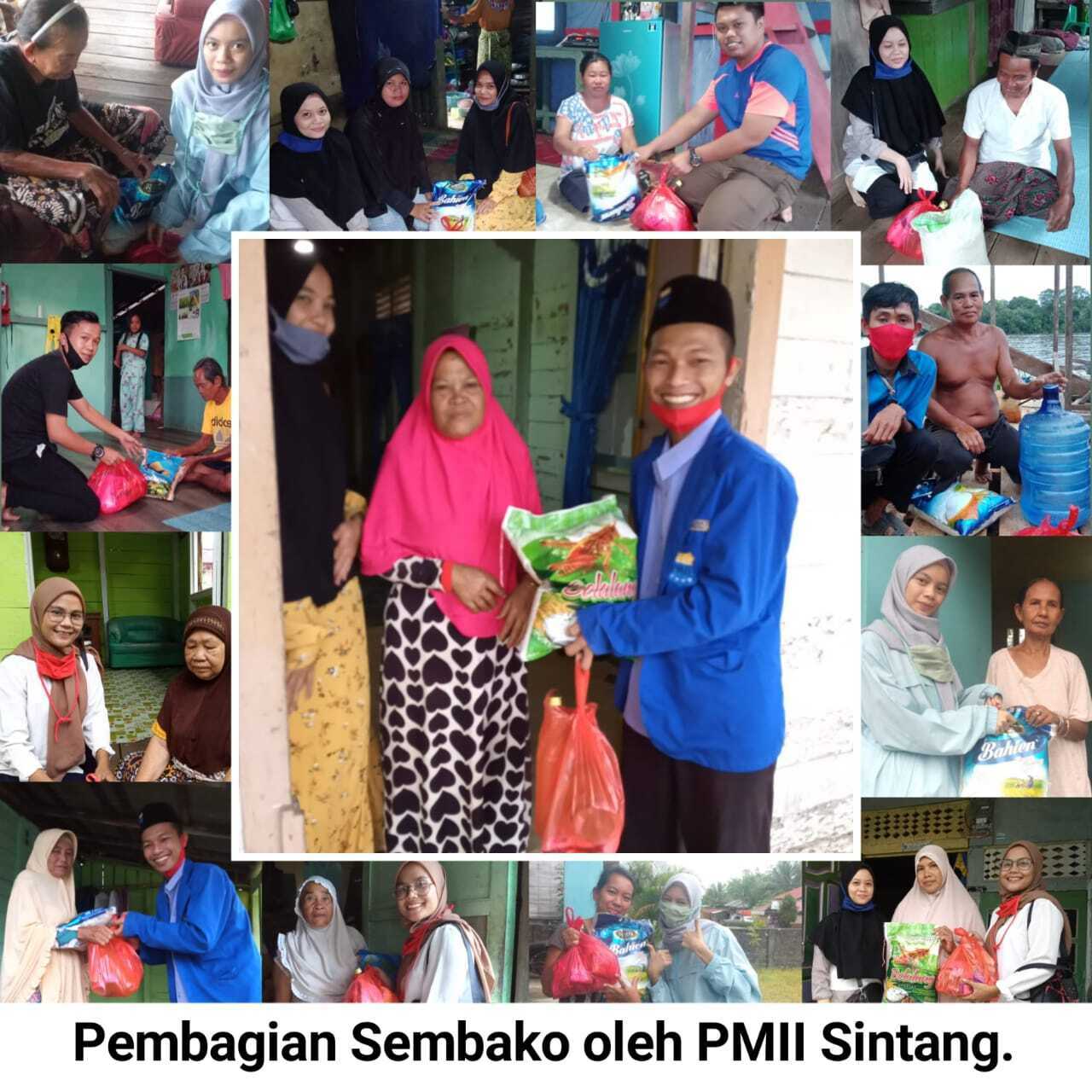 PMII Sintang Berbagi Sembako kepada Dhuafa
