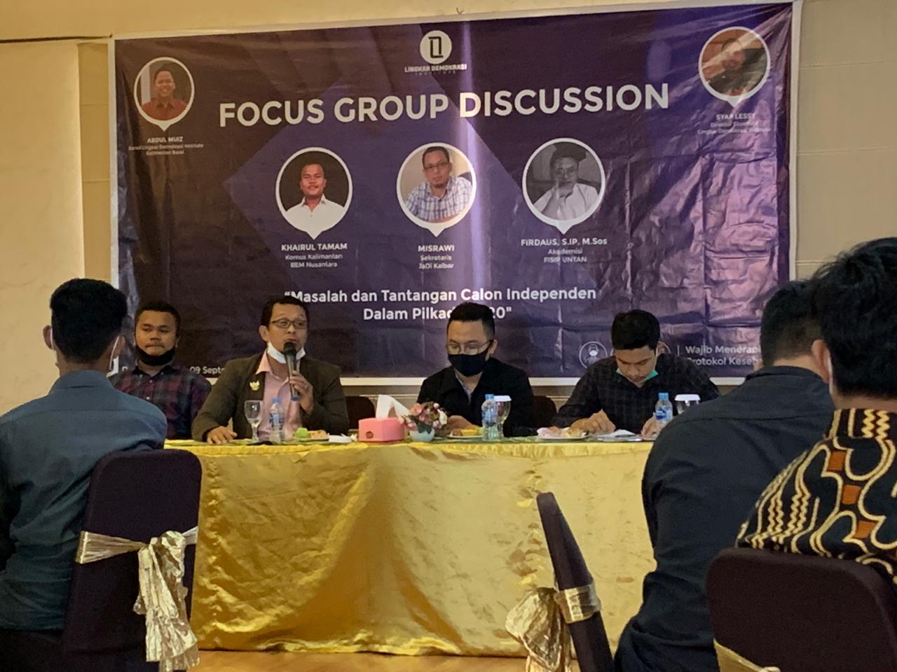 Lingkar Demokrasi Institute gelar FGD pilkada 2020, Muiz sorot Masalah dan Tantangan Calon Independen
