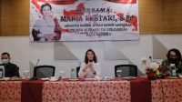 Maria Lestari DPR RI Anggota MPR RI-DPR RI dari Fraksi PDI Perjuangan, Maria Lestari S,P.d menggelar Sosialisasi Empat Pilar di hotel Golden Tulip, Kota Pontianak, Kalimantan Barat, Selasa 9 Februari 2021 pagi.