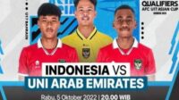 NONTON SIARAN LANGSUNG Timnas Indonesia U-17 vs UEA Gratis di Kualifikasi Piala Asia 2023: Klik Link Streaming Disini