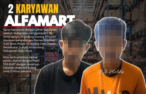 Gelapkan 46 Botol Sampo, Dua Orang Karyawan Alfamart di Kubu Raya Ditangkap