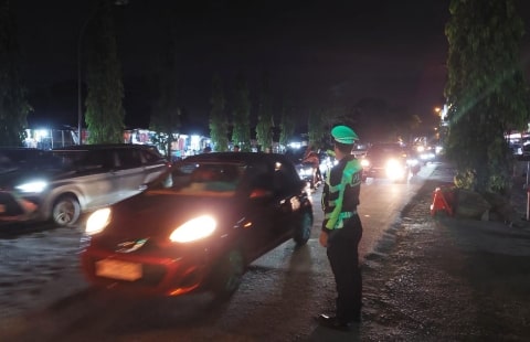 Tingkatkan Keselamatan Pemudik, Polres Kubu Raya Lakukan Pengaturan Lalu Lintas