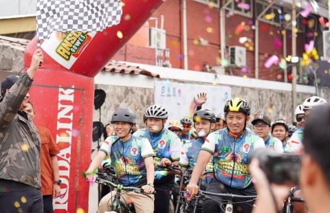 Harlah Ke-91 GP Ansor Dimeriahkan Gowes 91 KM, Mempora Berikan Doorprize Umrah