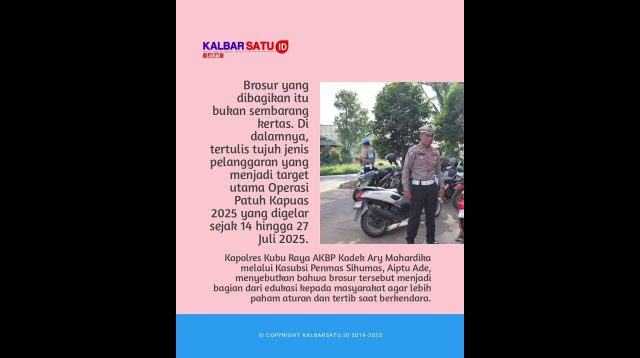 Main HP di Jalan, Siap-siap Ditilang saat Operasi Patuh Kapuas! Apa sanksi Main HP di Jalan