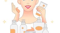 Ilustrasi wanita memakai skincare