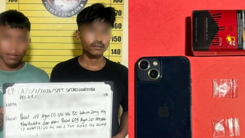 Polisi Gerebek Rumah Pesta Sabu di Sungai Raya