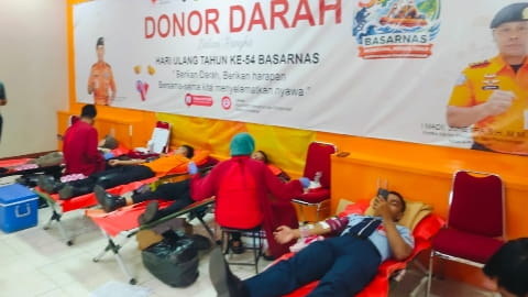 Peringati HUT ke-54 Basarnas, Kantor SAR Pontianak Gelar Donor Darah, Terkumpul 65 Kantong