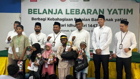 BAZNAS dan LAZISNU Pontianak Gelar Belanja Lebaran untuk Anak Yatim