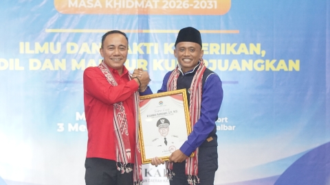 Wakil Gubernur Kalimantan Barat, Krisantus Kurniawan, menghadiri pelantikan Pengurus Wilayah Ikatan Alumni Pergerakan Mahasiswa Islam Indonesia (PW IKA-PMII) Kalimantan Barat masa khidmat 2025–2030 yang dirangkaikan dengan peringatan Harlah ke-66 PMII di Gardenia Resort, Minggu (3/5/2026).
