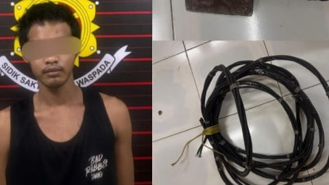 Curi Kabel Tower Telkomsel Senilai Rp15 Juta, Pemuda di Kubu Raya Ditangkap Warga