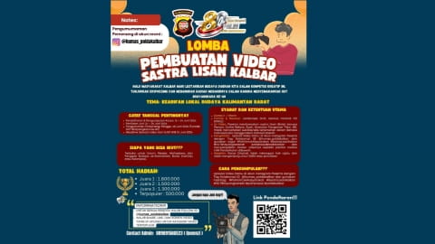 Lestarikan Budaya Daerah, Polda Kalbar Gelar Lomba Video Sastra Lisan Spesial HUT Bhayangkara ke-80