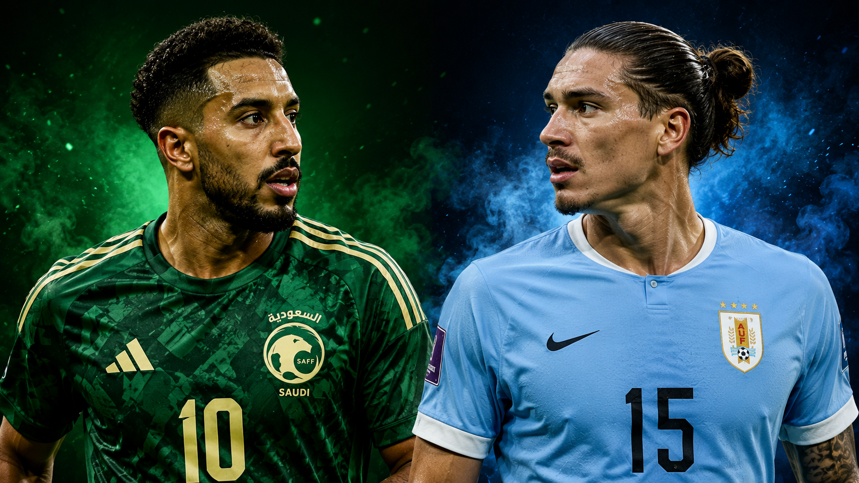 Arab saudi vs uruguay, sumber Foto : Gemini AI