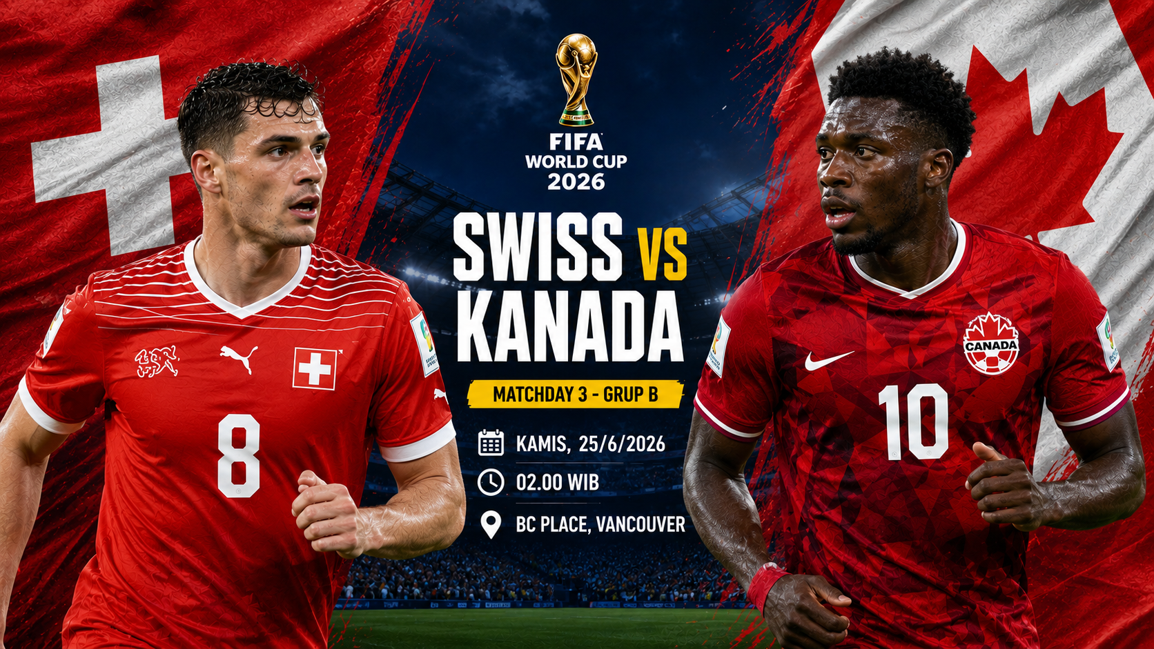 Swiss vs Kanada, Sumber Foto : Gemini AI