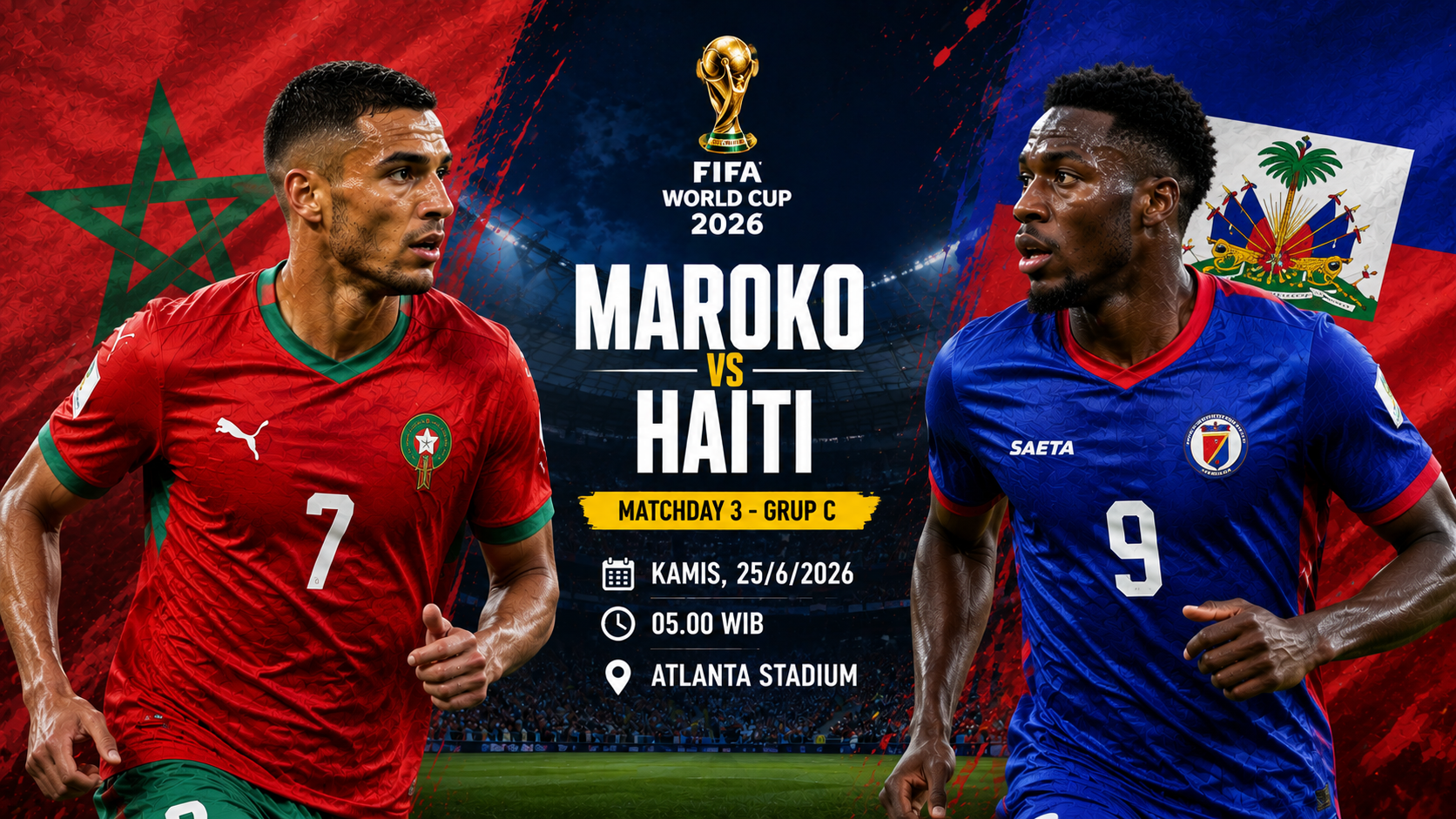 Maroko vs Haiti, Sumber Foto : Gemini AI