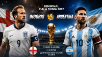 Semifinal Piala Dunia 2026: Inggris vs Argentina, Sumber Foto : Gemini AI Semifinal Piala Dunia 2026: Inggris vs Argentina, Sumber Foto : Gemini AI