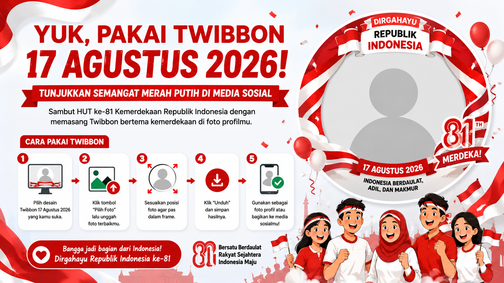 Yuk Pasang Twibbon 17 Agustus 2026