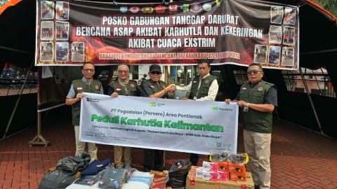 Peduli Karhutla Kubu Raya, PT Pegadaian Salurkan 50 Unit Bantuan untuk Petugas Lapangan