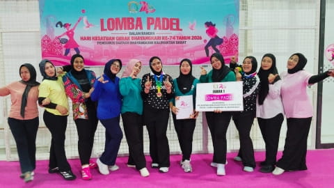 Bhayangkari Kubu Raya Juara Padel HKG ke-74, Kalahkan Propam Polda Kalbar 6-1
